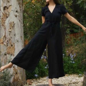 Christy Dawn blk linen jumpsuit